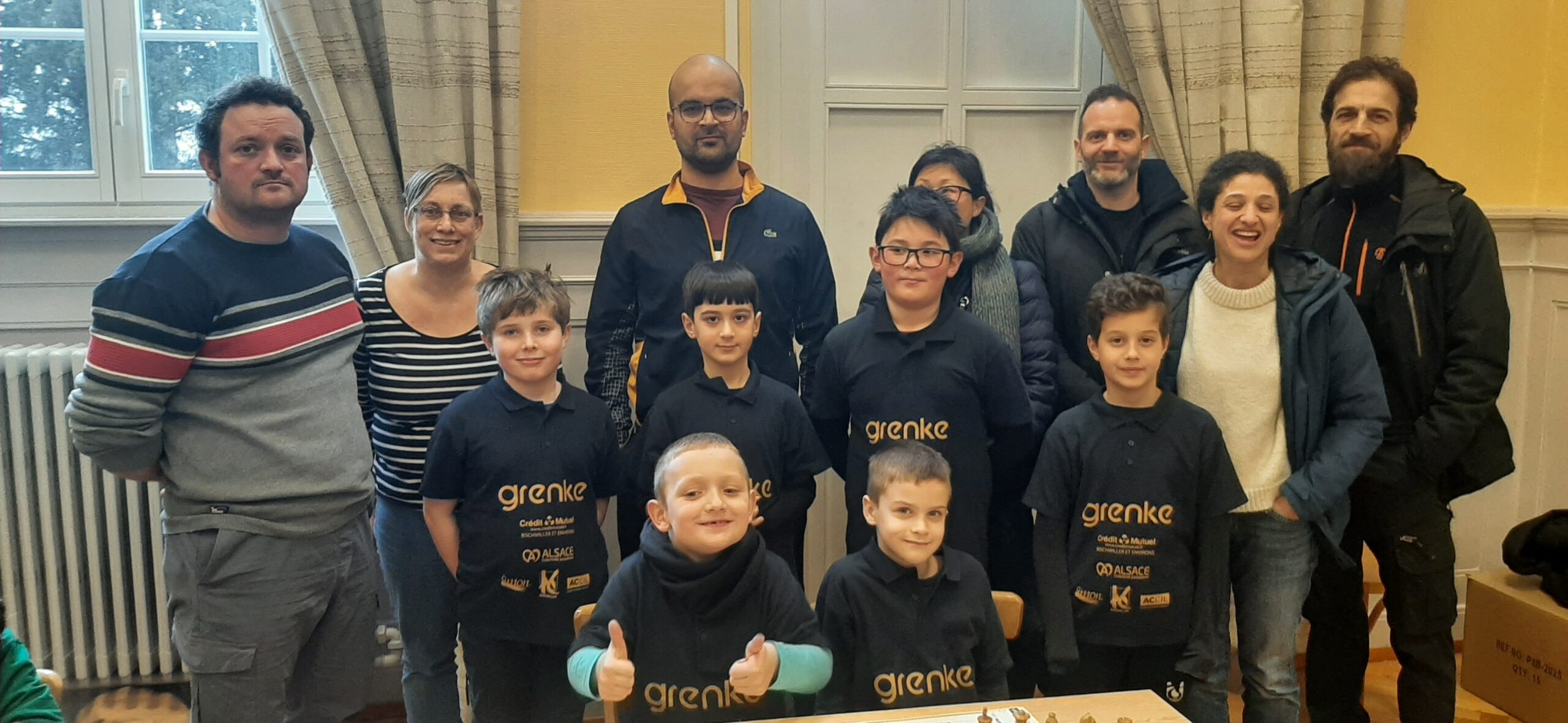 Les jeunes joueurs U08 et U10 du club et leurs accompagnateurs au championnat d’Alsace